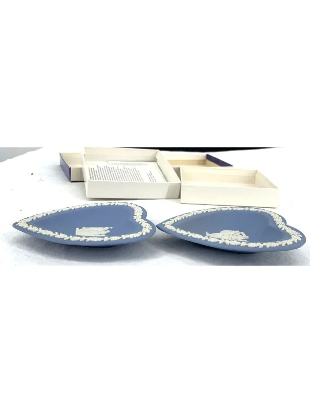 Wedgwood Heart Shaped Trinket Dishes Jasper Ware 4.5